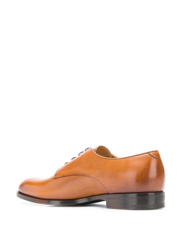 Beige Men's Giorgio Armani Almond Toe Derby Shoes | KPES5LB