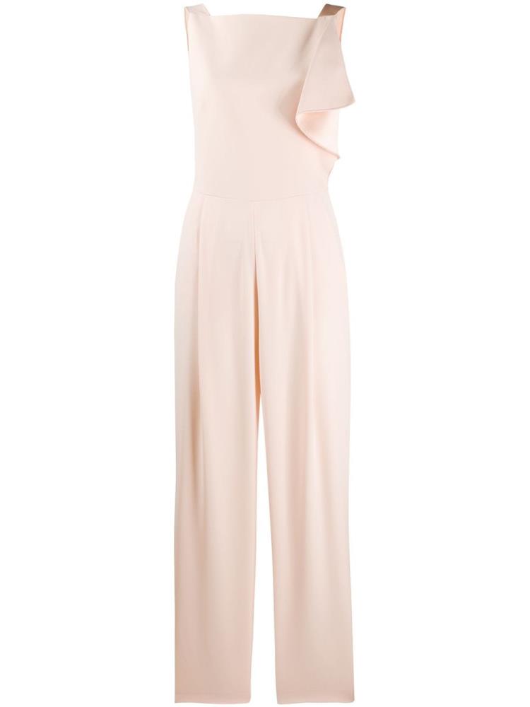 Beige Women\'s Armani Emporio Ruffled Jumpsuit | O81C7LY