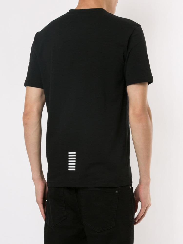 Black Men's Ea7 Emporio Armani Embroidered T Shirts | UUHUYEZ