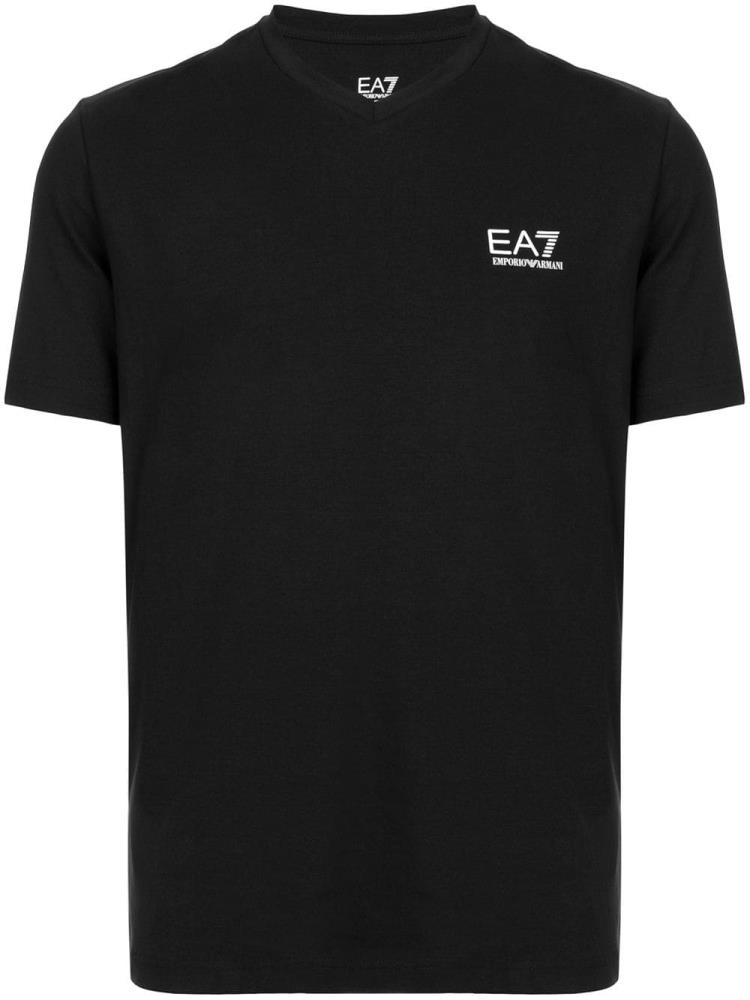 Black Men\'s Ea7 Emporio Armani Embroidered T Shirts | UUHUYEZ