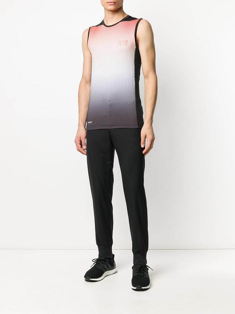 Black Men's Ea7 Emporio Armani Gradient Effect Sleeveless Tops | EZOE46O