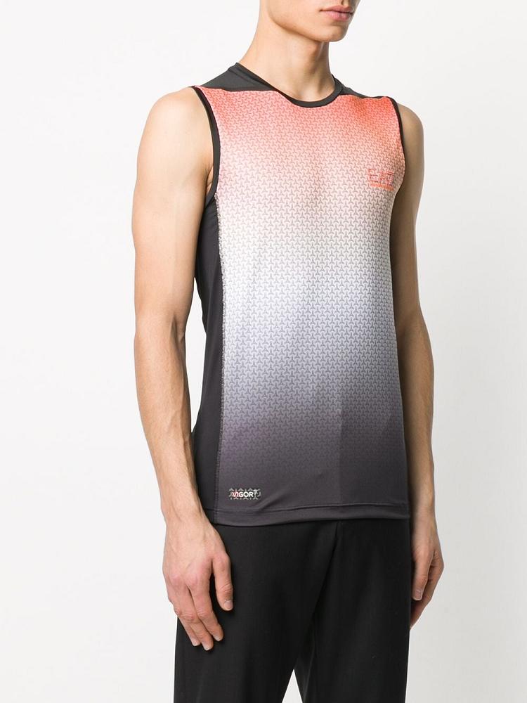 Black Men's Ea7 Emporio Armani Gradient Effect Sleeveless Tops | EZOE46O