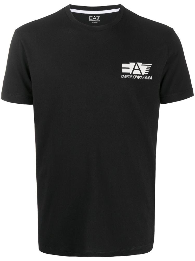 Black Men\'s Ea7 Emporio Armani Logo Print T Shirts | 8BVSX26