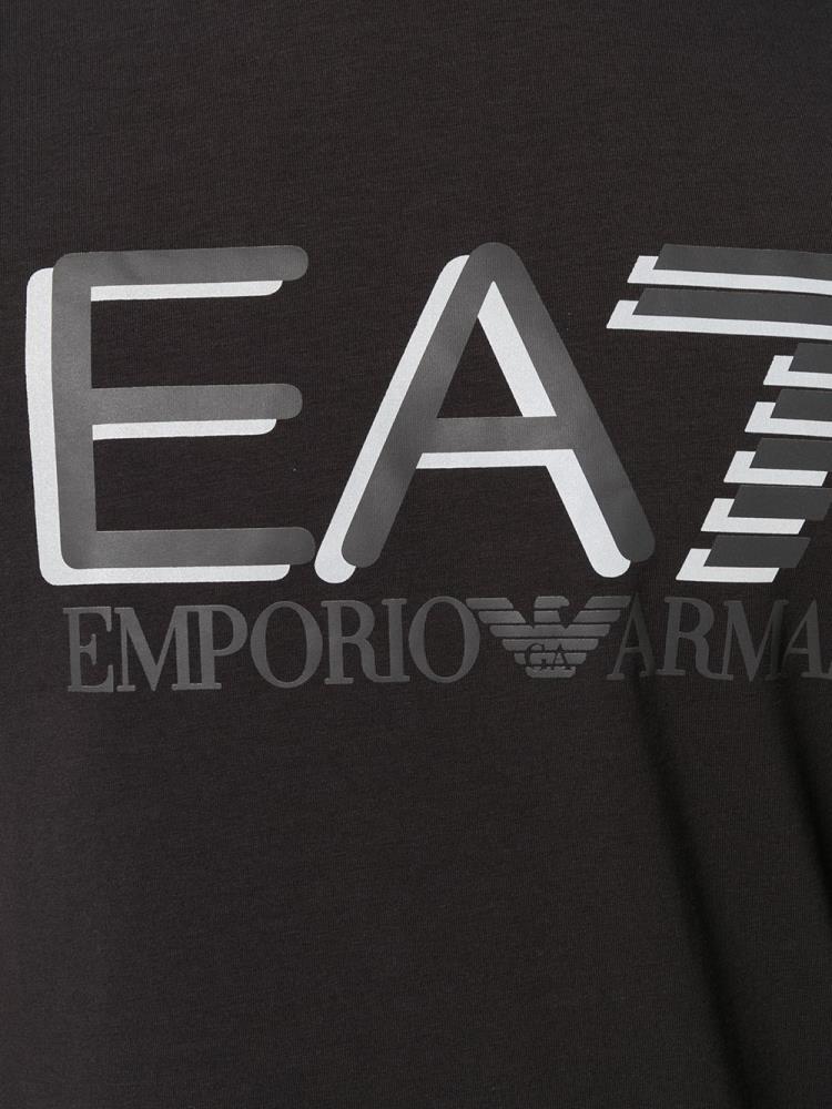 Black Men's Ea7 Emporio Armani Logo Print T Shirts | DMBMJ1M