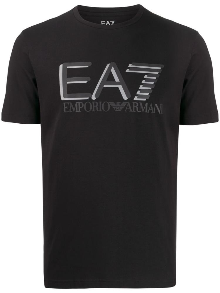 Black Men\'s Ea7 Emporio Armani Logo Print T Shirts | DMBMJ1M