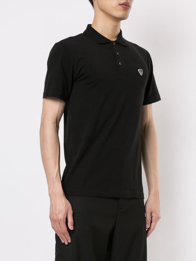 Black Men's Ea7 Emporio Armani Logo Shied Polo Shirts | EHPA1Q5