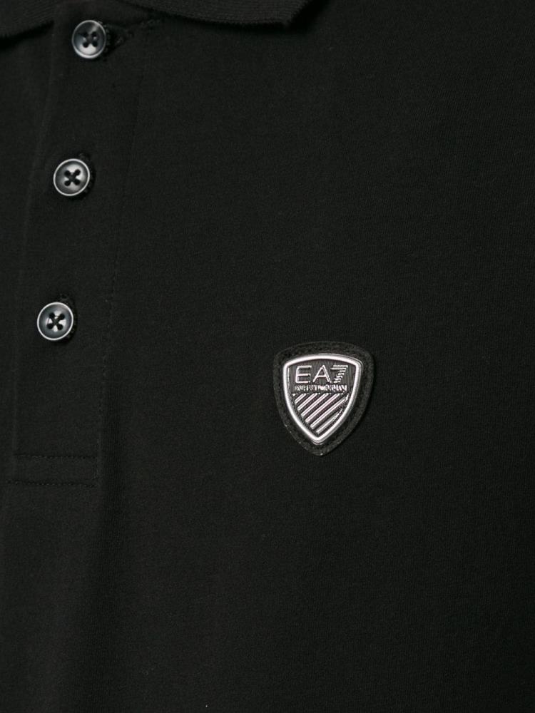 Black Men's Ea7 Emporio Armani Logo Shied Polo Shirts | EHPA1Q5