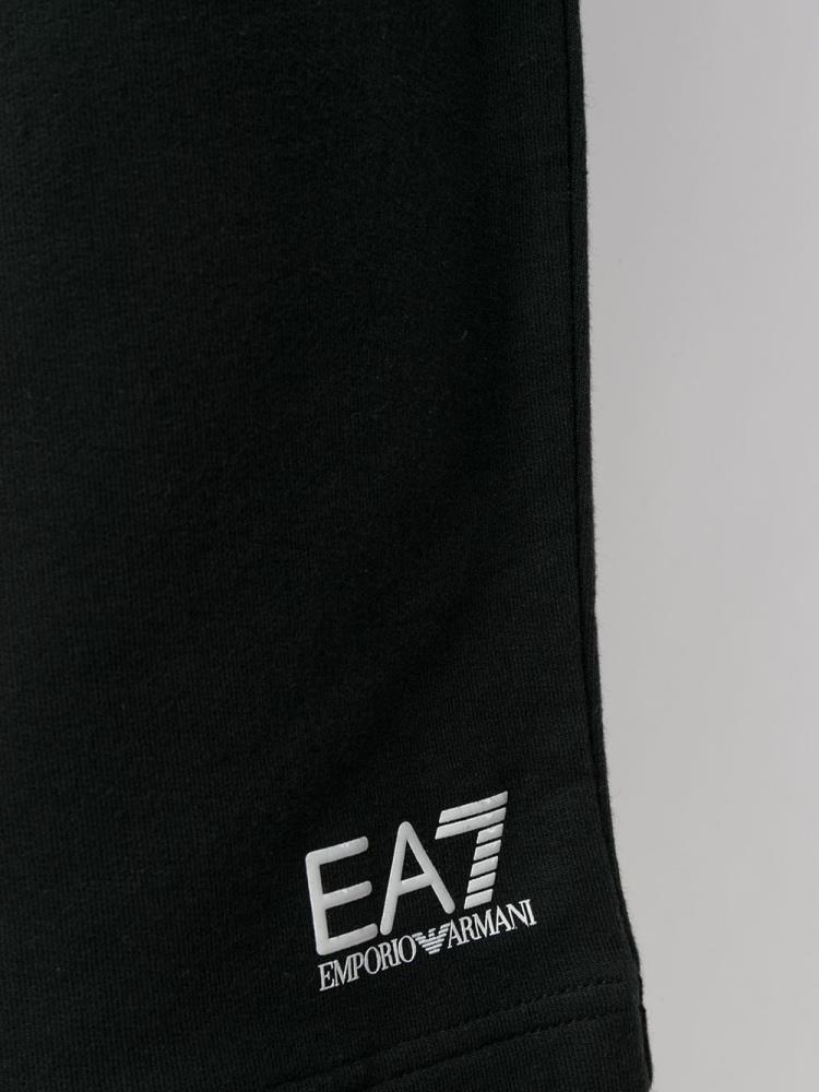 Black Men's Ea7 Emporio Armani Logo Print Running Shorts Shorts | FNUMGJK