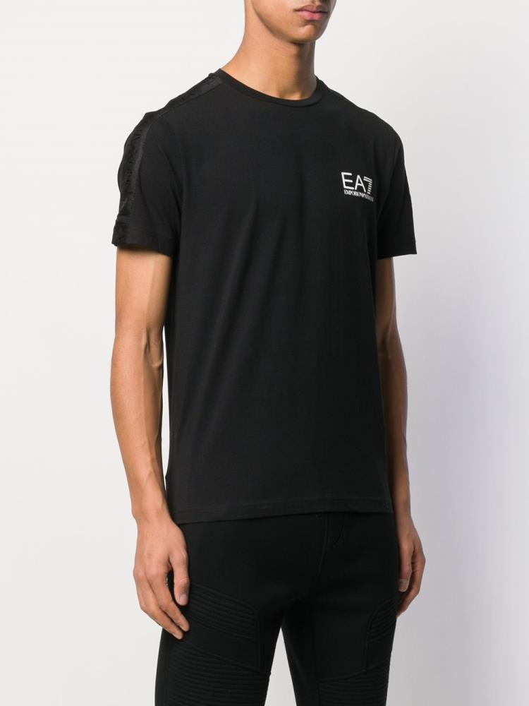 Black Men's Ea7 Emporio Armani Logo Print T Shirts | G114MQW