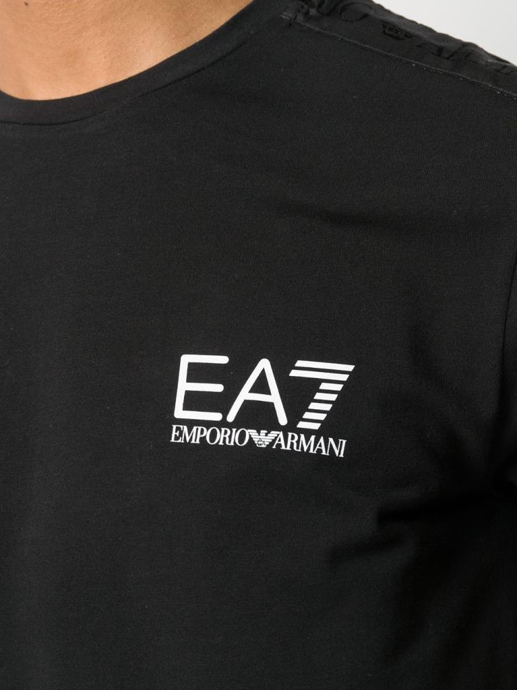 Black Men's Ea7 Emporio Armani Logo Print T Shirts | G114MQW