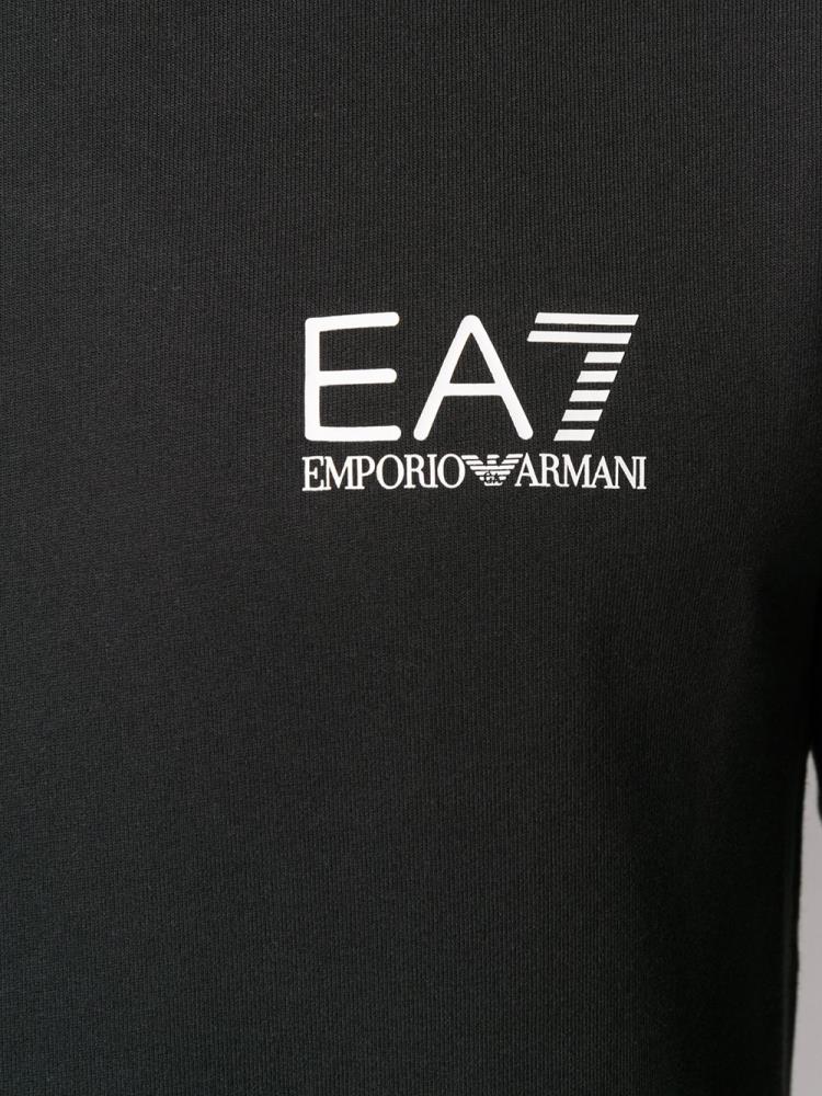 Black Men's Ea7 Emporio Armani Logo Stripe Sweatshirts | M0CGWOE