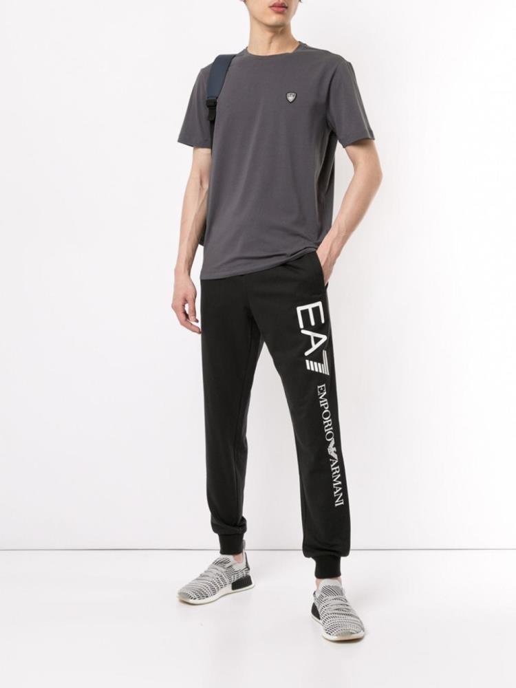 Black Men's Ea7 Emporio Armani Logo Track Pants | N871B1X