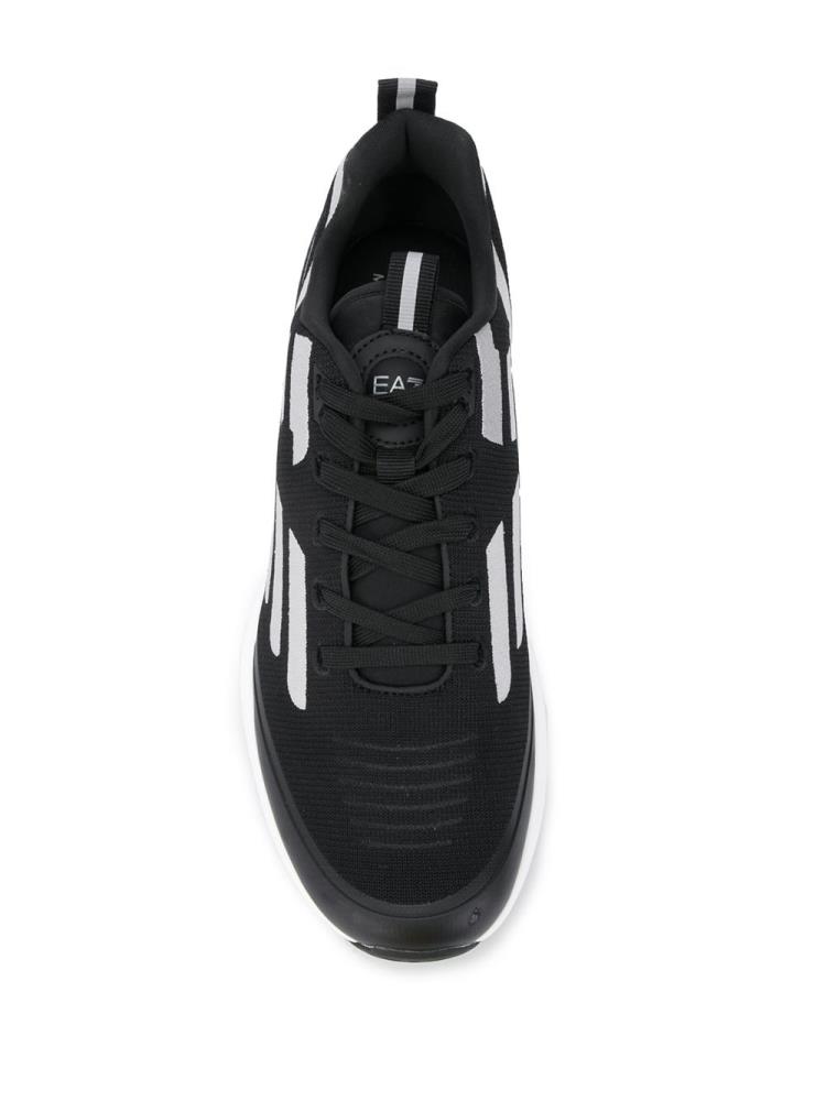 Black Men's Ea7 Emporio Armani Logo Print Low Top Sneakers | TLICJK9