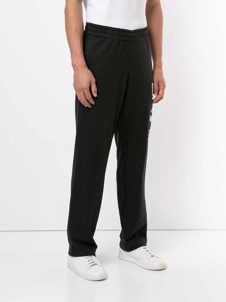 Black Men's Ea7 Emporio Armani Logo Print Track Pants | VLB4MUX