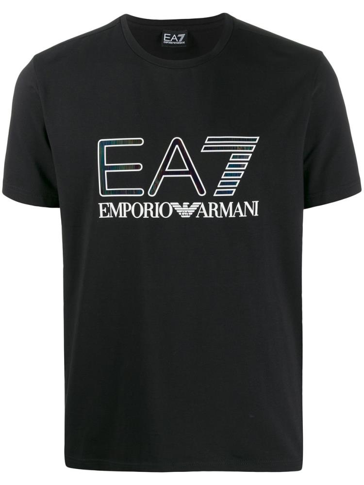 Black Men\'s Ea7 Emporio Armani Printed Logo T Shirts | 030310P