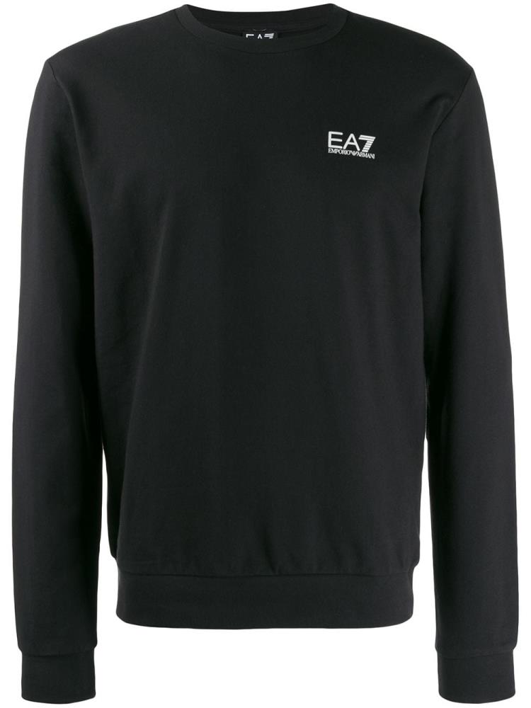 Black Men\'s Ea7 Emporio Armani Printed Logo Sweatshirts | 7DS7B2U