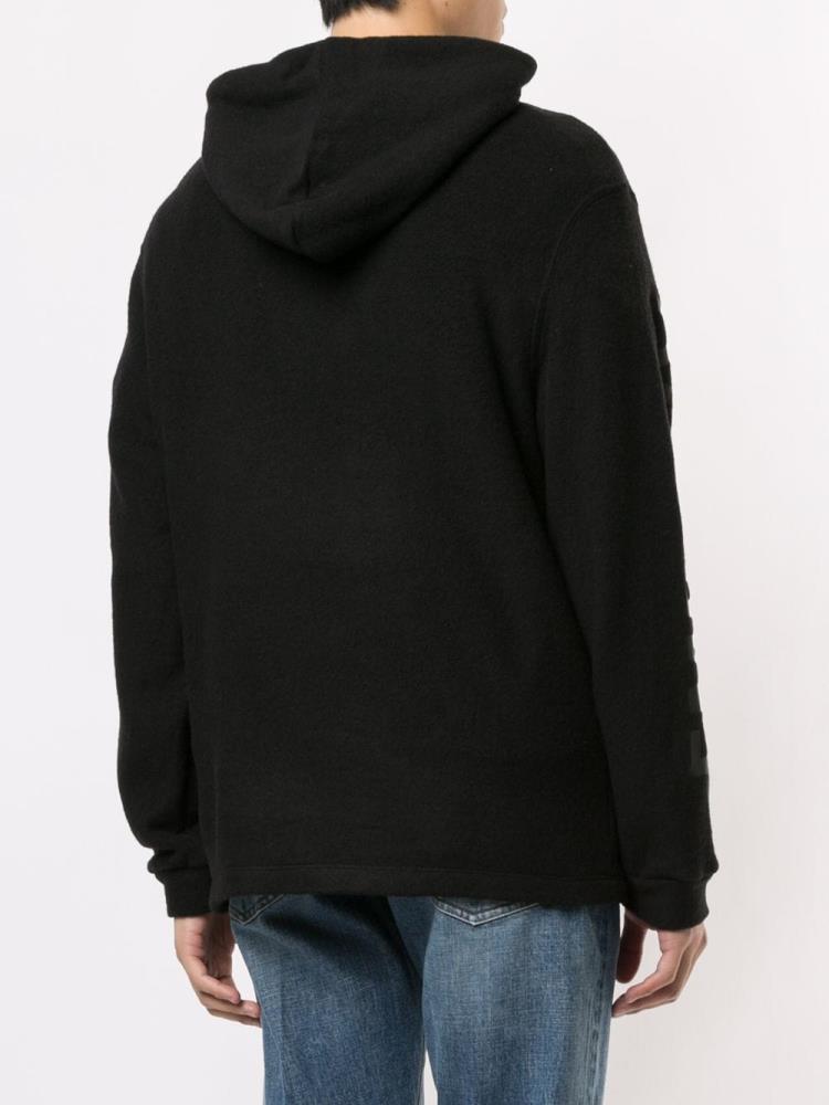 Black Men's Armani Emporio Asymmetric Zip Hoodie | PMOW32R