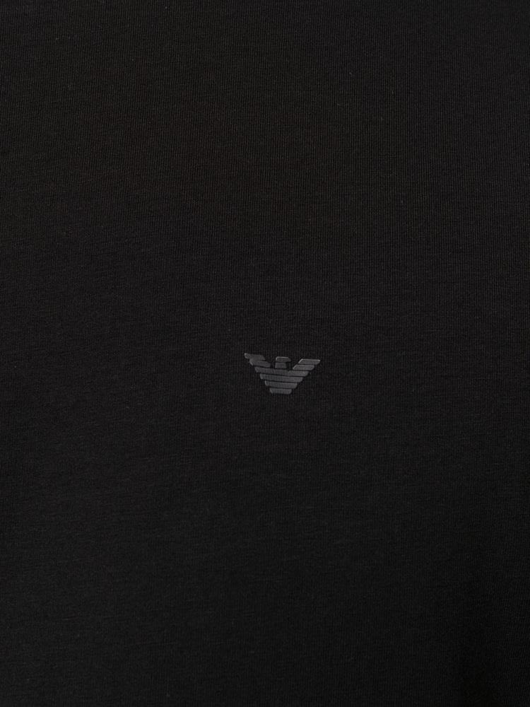 Black Men's Armani Emporio Chest Logo T Shirts | 24KKDMR