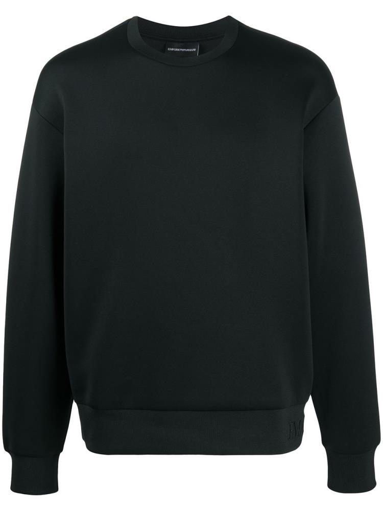 Black Men\'s Armani Emporio Crew Neck Sweatshirts | NFDTOLK