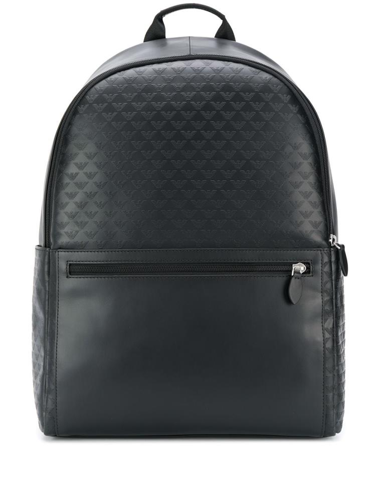 Black Men\'s Armani Emporio Embossed Eagle Logo Backpacks | 5T8RD8N