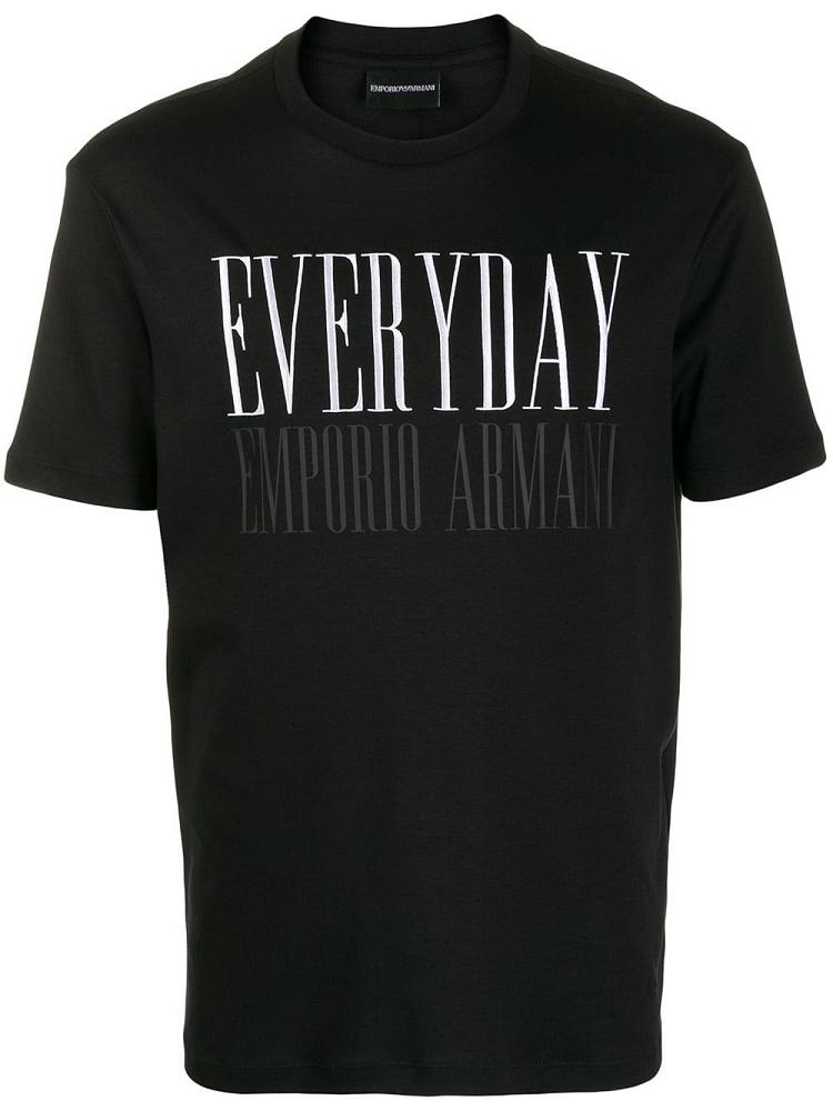 Black Men\'s Armani Emporio Everyday Print T Shirts | PZ3WW23