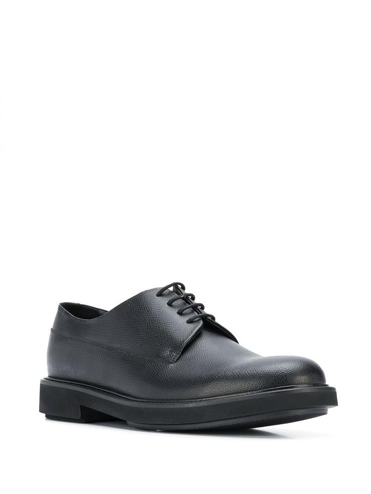 Black Men's Armani Emporio Lace Up Derby Shoes | SZPHMJH