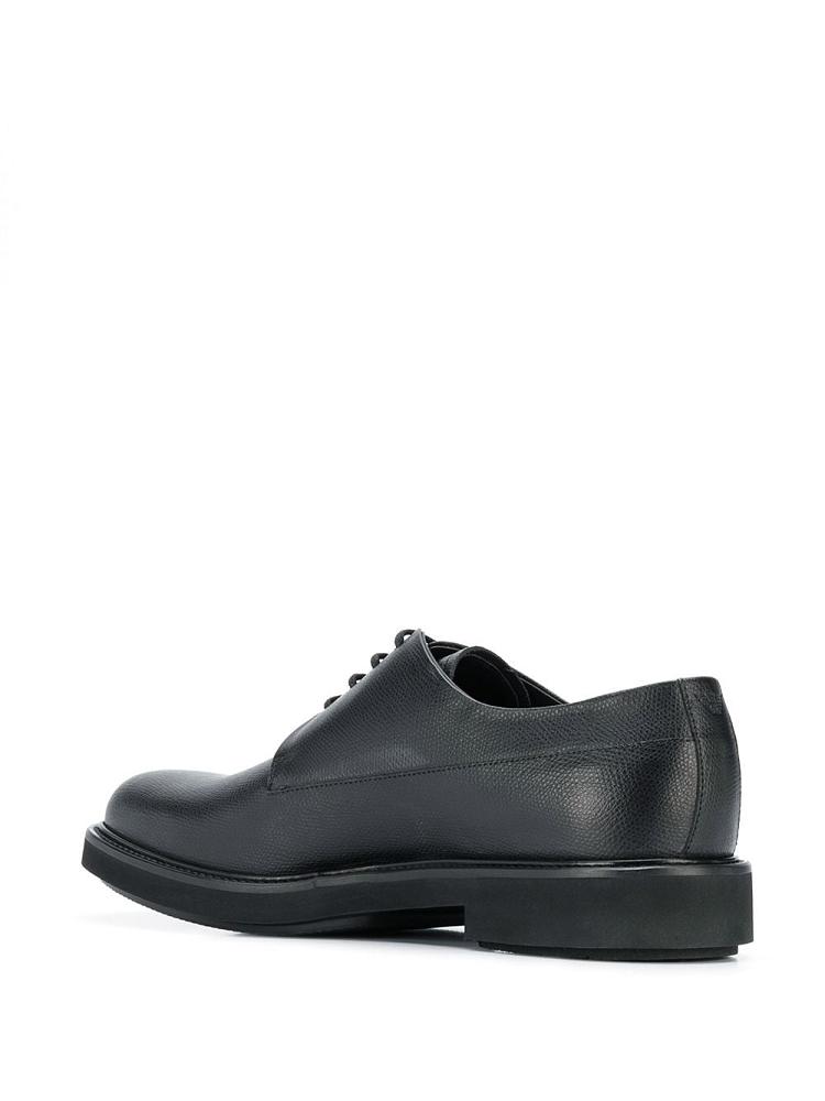 Black Men's Armani Emporio Lace Up Derby Shoes | SZPHMJH