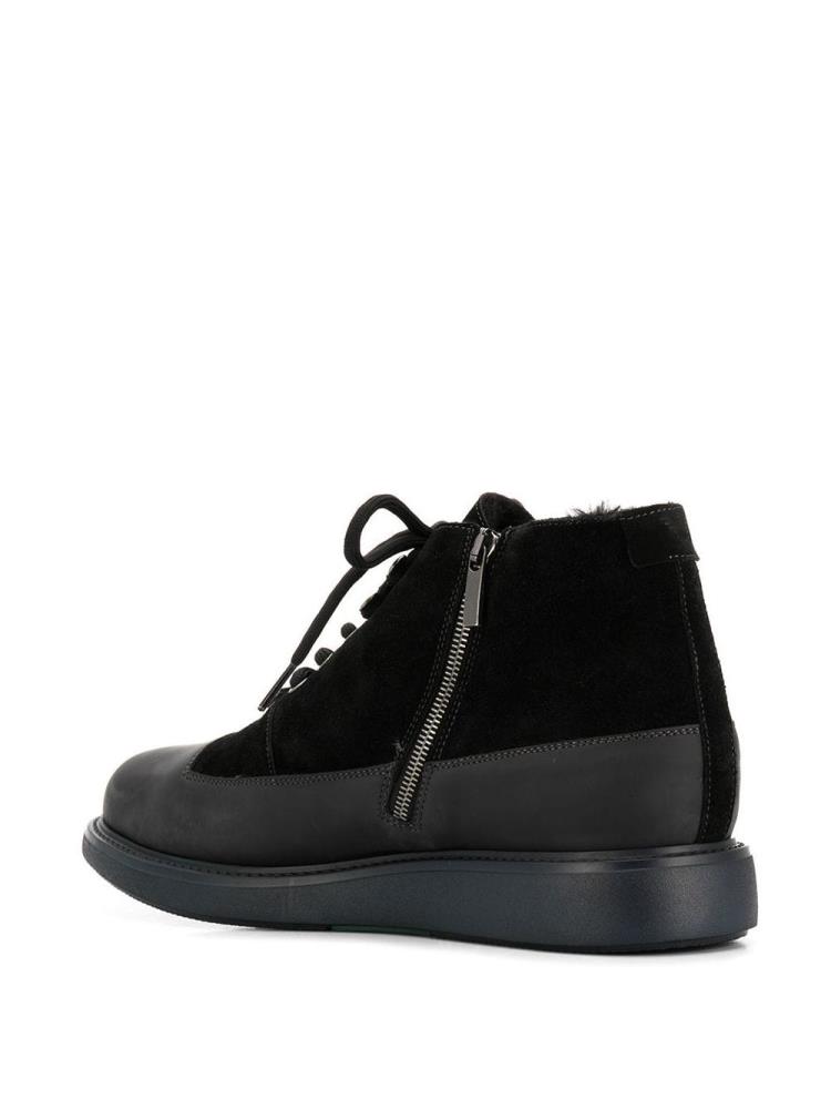 Black Men's Armani Emporio Lace Up Ankle Boots | XB372FH