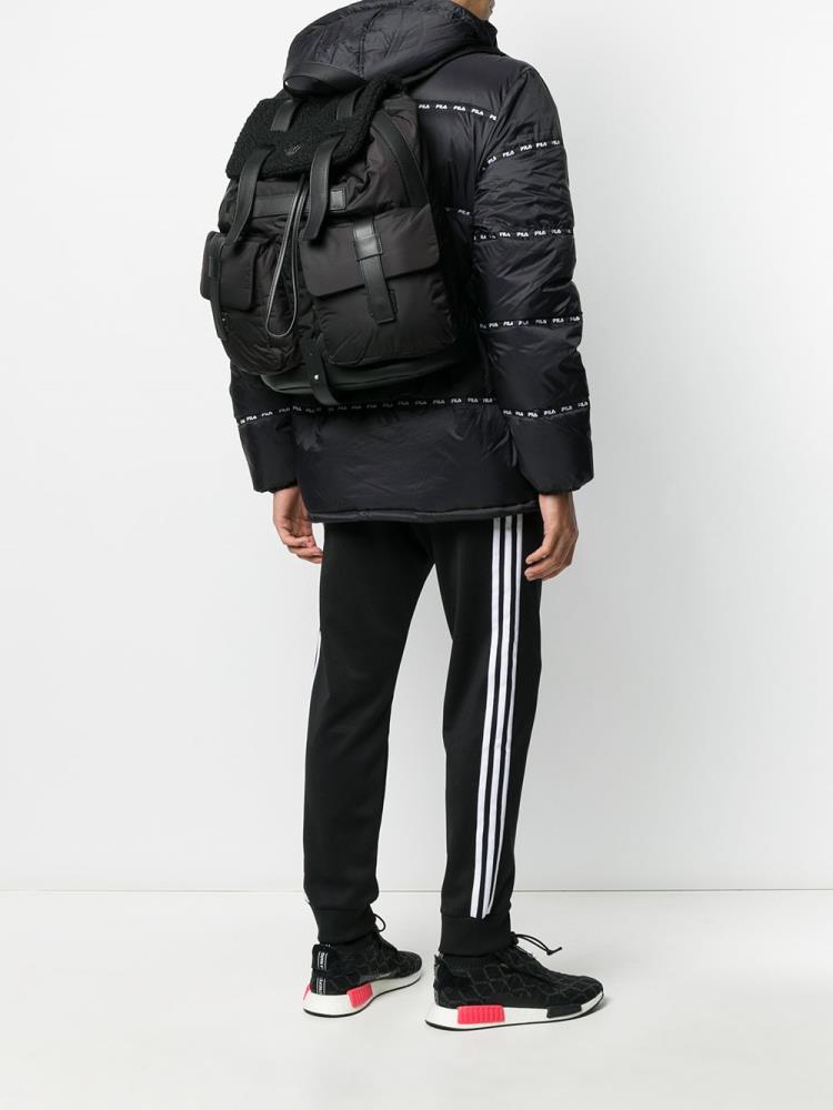 Black Men's Armani Emporio Logo Backpacks | JK9N82A