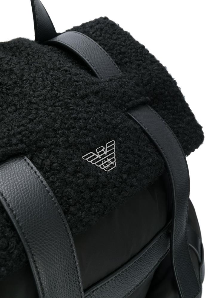 Black Men's Armani Emporio Logo Backpacks | JK9N82A