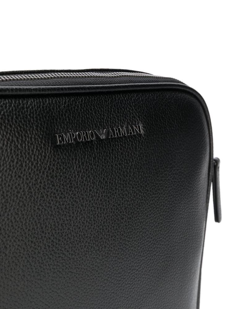 Black Men's Armani Emporio Logo Plaque Belt Bags | 63KOJRV