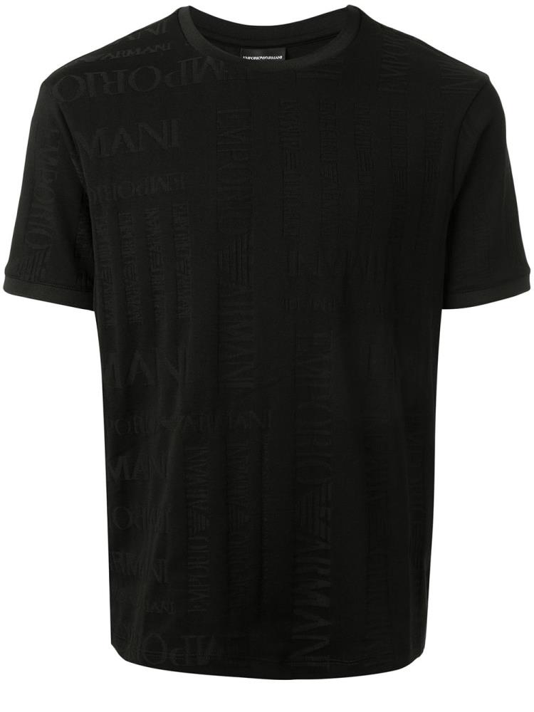 Black Men\'s Armani Emporio Logo Print T Shirts | DV8E3FV