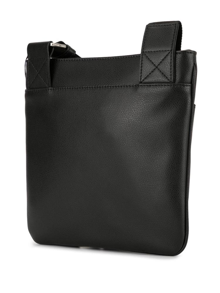 Black Men's Armani Emporio Logo Plaque Messenger Bags | JRT4J66