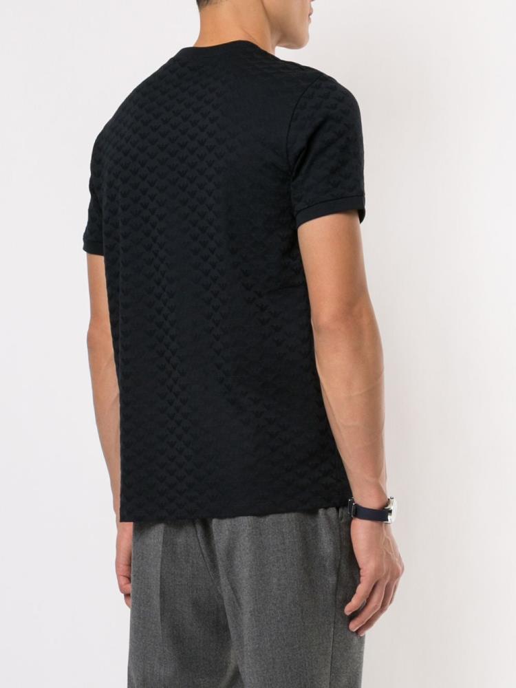 Black Men's Armani Emporio Logo Print T Shirts | OBUNVXJ