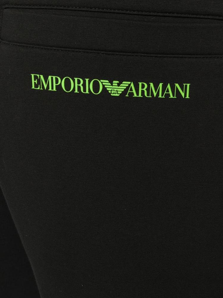 Black Men's Armani Emporio Logo Stripe Track Pants | GKL0PEG