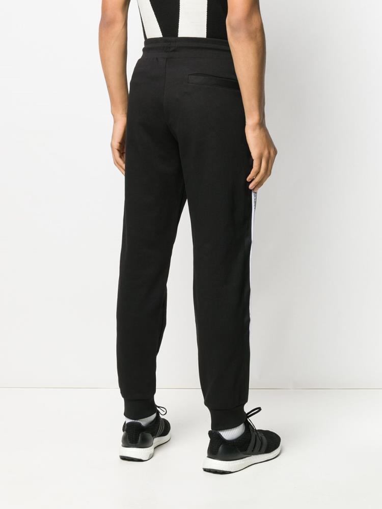 Black Men's Armani Emporio Logo Tape Track Pants | DNR13CW