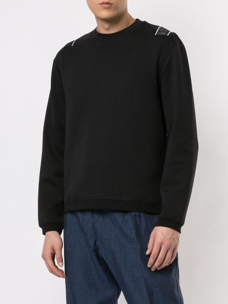 Black Men's Armani Emporio Logo Tape Sweatshirts | MCSSOJQ