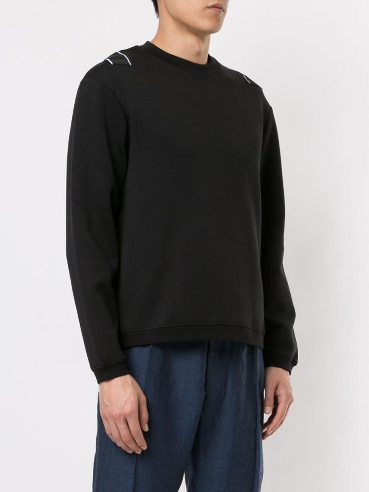 Black Men's Armani Emporio Logo Tape Sweatshirts | MCSSOJQ