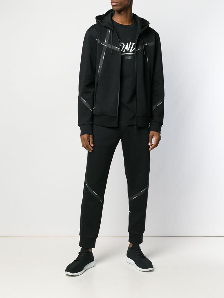 Black Men's Armani Emporio Logo Track Pants | MHCWOPF