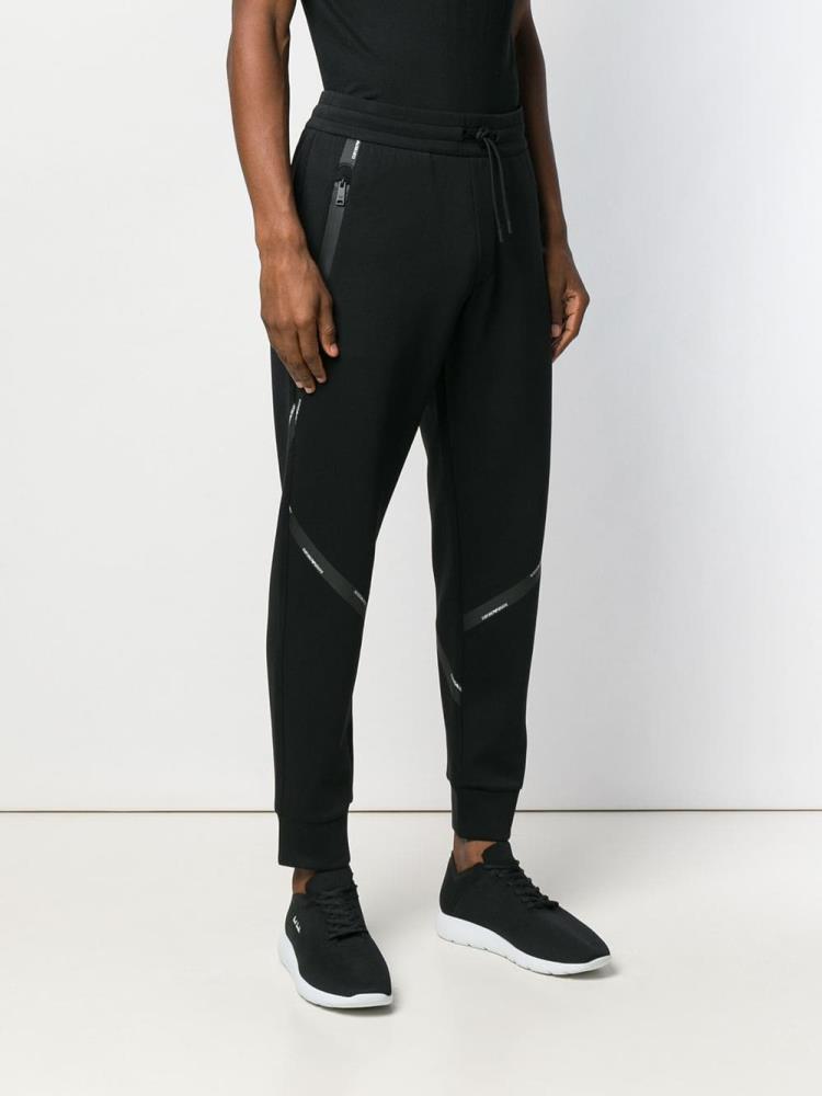 Black Men's Armani Emporio Logo Track Pants | MHCWOPF