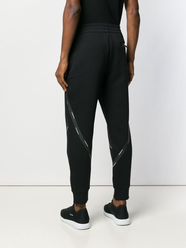 Black Men's Armani Emporio Logo Track Pants | MHCWOPF