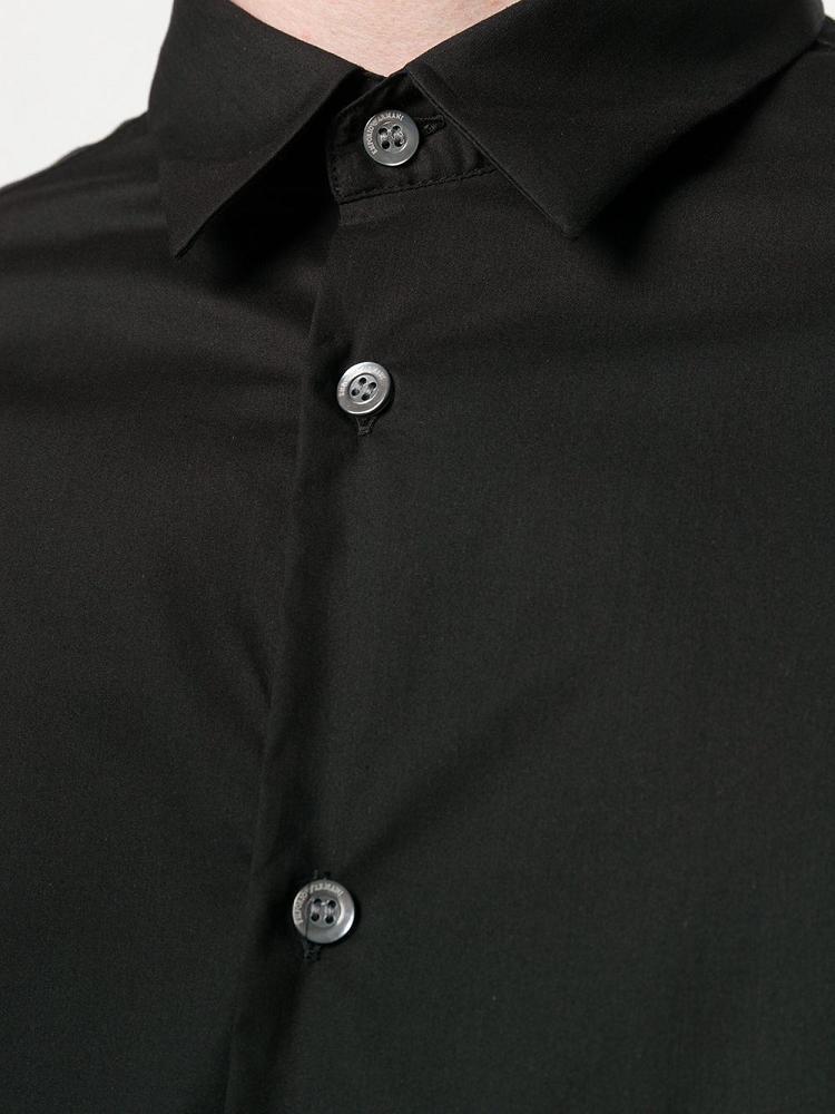 Black Men's Armani Emporio Long Sleeve Shirts | BIAKBF7