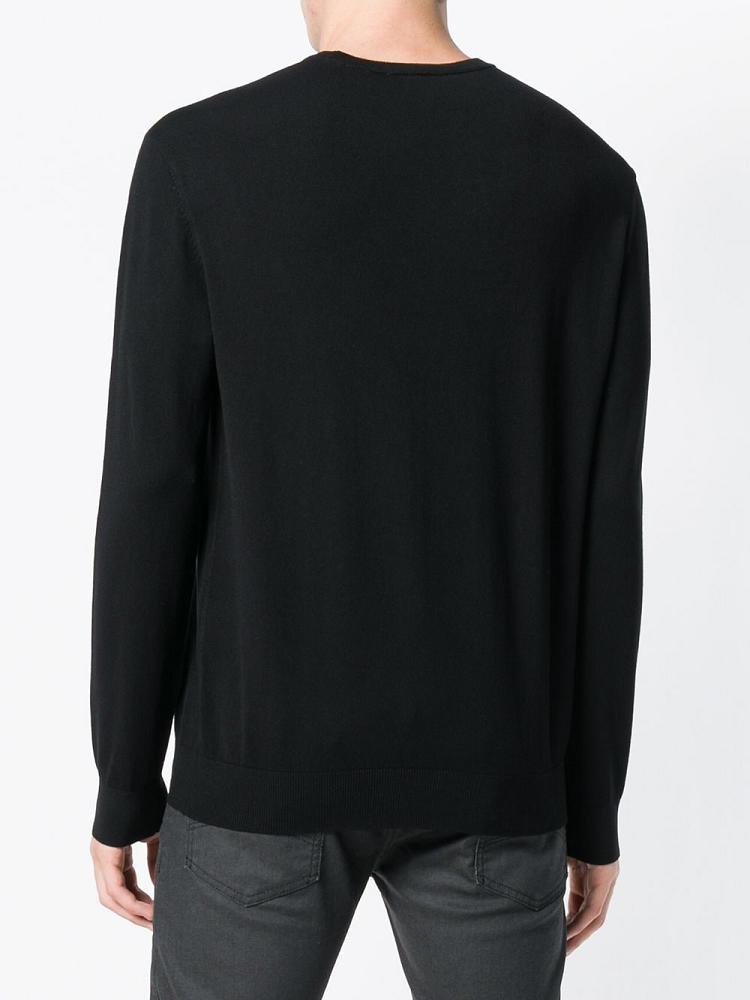 Black Men's Armani Emporio Long Sleeve Jumpers | WUWDXLK