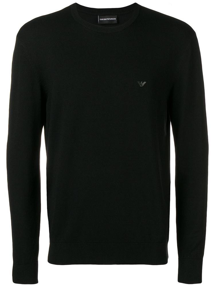 Black Men\'s Armani Emporio Long Sleeve Jumpers | WUWDXLK