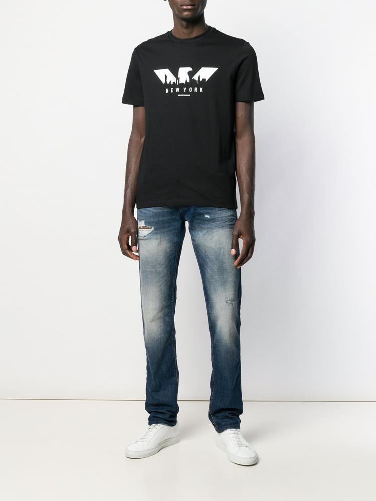 Black Men's Armani Emporio New York T Shirts | TEIADPQ