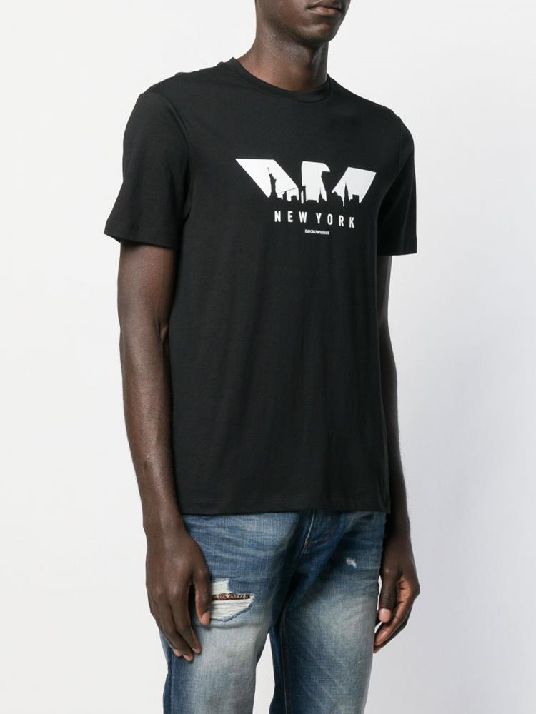 Black Men's Armani Emporio New York T Shirts | TEIADPQ