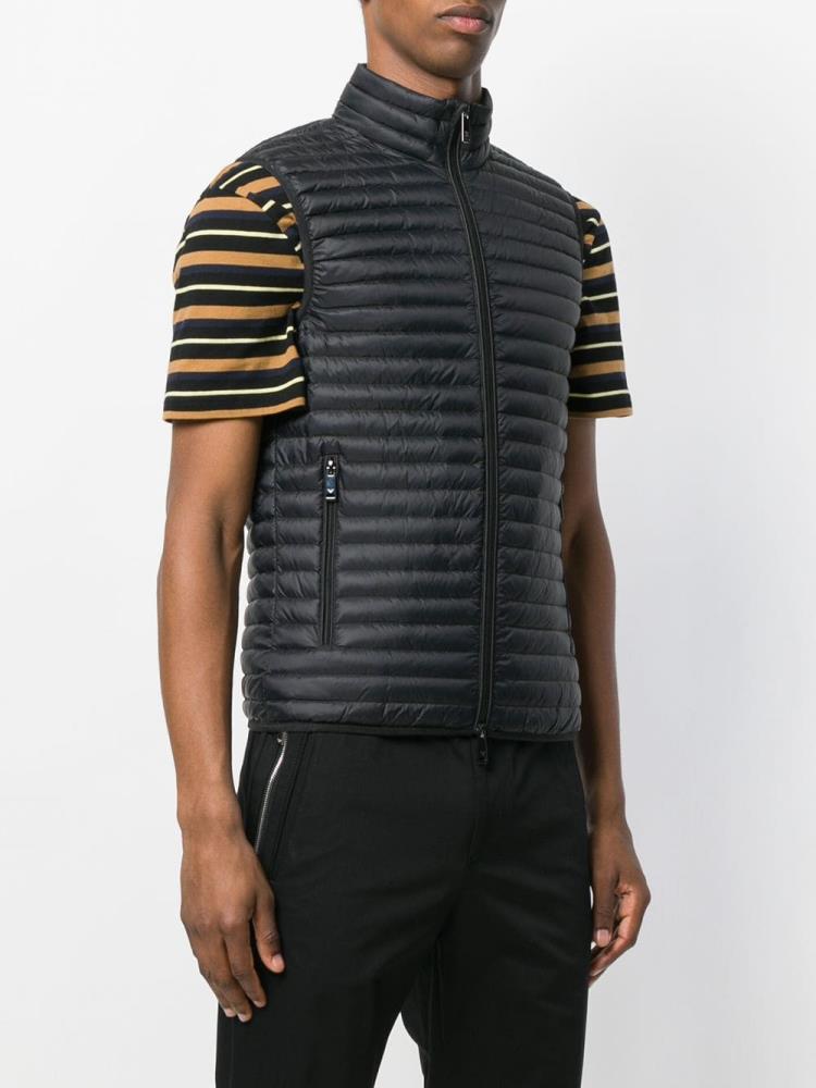 Black Men's Armani Emporio Padded Zip Up Gilet Vest | 2WF5SVQ