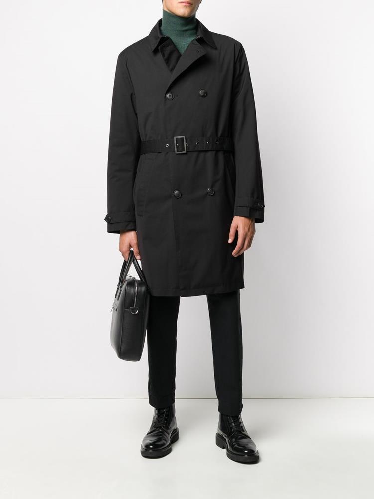 Black Men's Armani Emporio Padded Trench Coat Coats | XUH486X