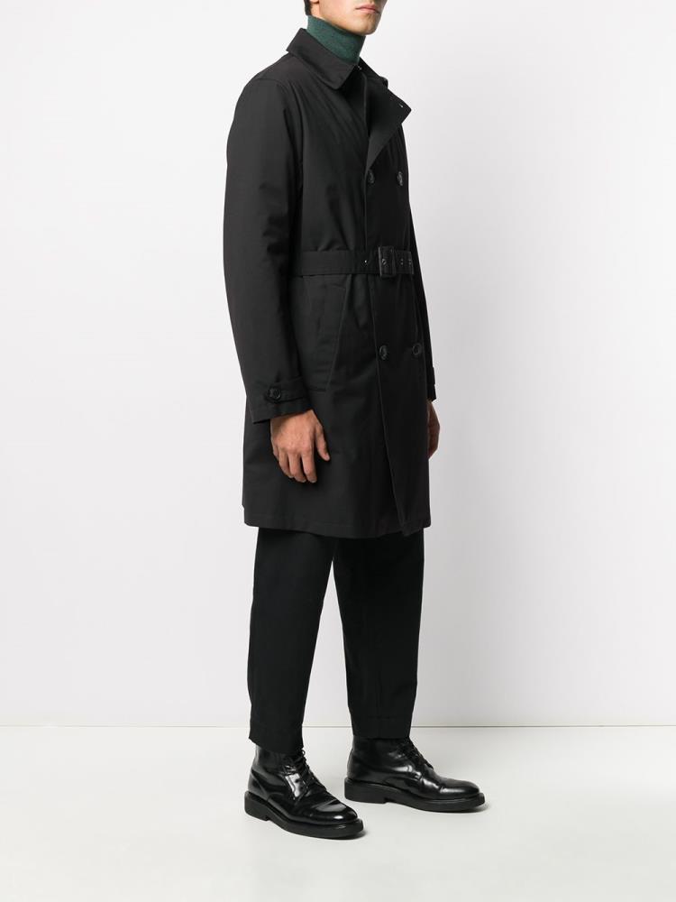 Black Men's Armani Emporio Padded Trench Coat Coats | XUH486X