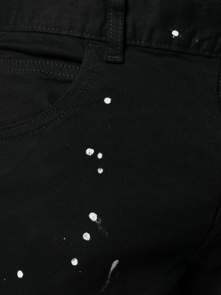 Black Men's Armani Emporio Plain Splatter Jeans | BXKG1S2